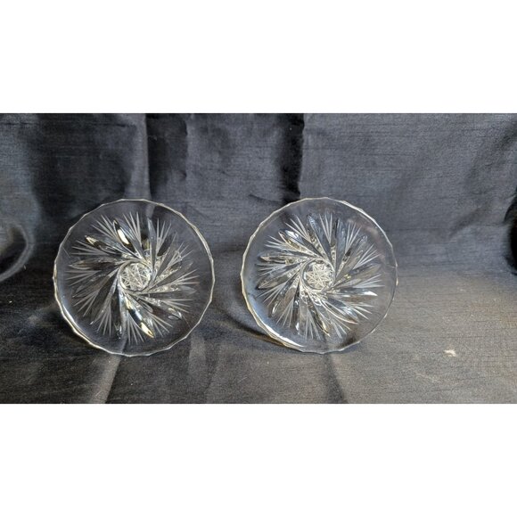 vintage Pressed Glass Pinwheel Base Candlesticks / Candle Holder For 3/4" Candle - Picture 10 of 10